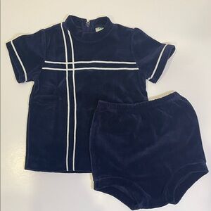Navy Blue Velour Kids Set